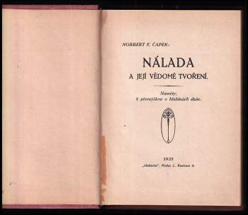 Norbert Fabián Čapek: Nálada a její vědomé tvoření