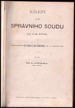 Nálezy c. k. správního soudu za rok 1886