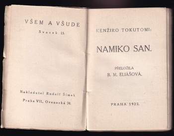 Kenjirō Tokutomi: Namiko San