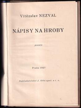 Vítězslav Nezval: Nápisy na hroby