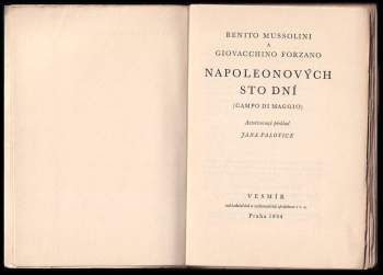 Benito Mussolini: Napoleonových sto dní