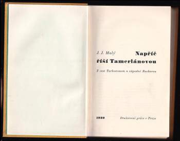 Jaroslav Josef Malý: Napříč říší Tamerlánovou