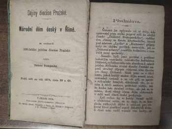 Klement Borový: Dějiny diecéze pražské; Národní dům český v Římě
