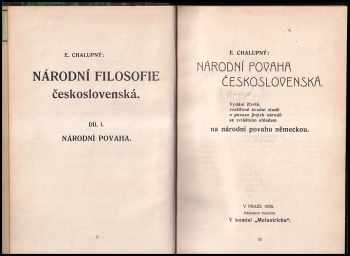 Emanuel Chalupný: Národní filosofie