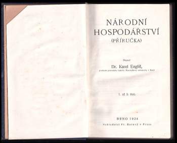 Karel Engliš: Národní hospodářství