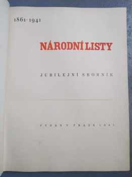 Jan Kotrba: Národní listy 1861-1941