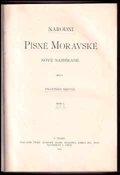 František Bartoš: Moravské národní písně nově nasbírané