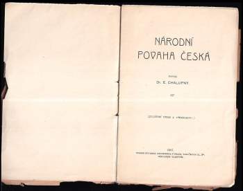 Emanuel Chalupný: Národní povaha česká