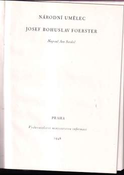 Jan Seidel: Národní umělec Josef Bohuslav Foerster