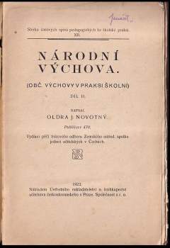 Oldřich Josef Novotný: Národní výchova