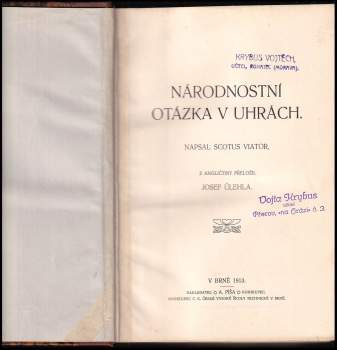 R. W Seton-Watson: Národnostní otázka v Uhrách