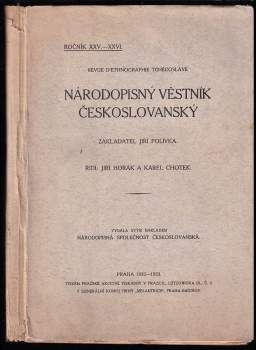 Národopisný věstník českoslovanský - ročník XXV. - XXVI
