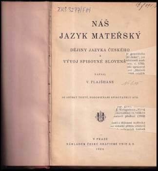 Václav Flajšhans: Náš jazyk mateřský