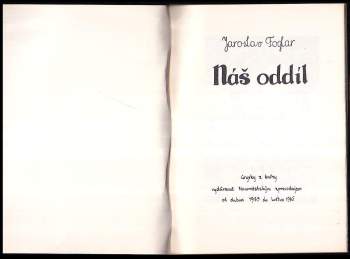 Jaroslav Foglar: Náš oddíl