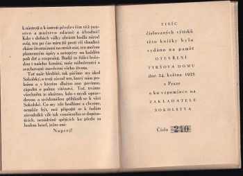 Miroslav Tyrš: Náš úkol, směr a cíl ČÍSLOVANÝ VÝTISK č. 240 z 1000