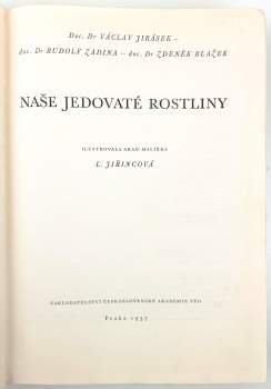 Václav Jirásek: Naše jedovaté rostliny
