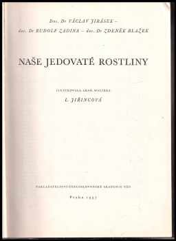 Václav Jirásek: Naše jedovaté rostliny