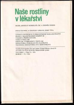 Jaroslav Korbelář: Naše rostliny v lékařství