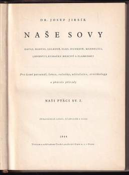 Josef Jirsík: Naše sovy