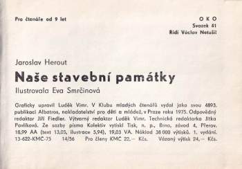 Jaroslav Herout: Naše stavební památky