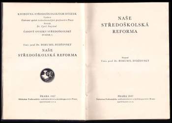 Bohumil Bydžovský: Naše středoškolská reforma