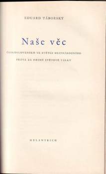 Eduard Táborský: Naše věc