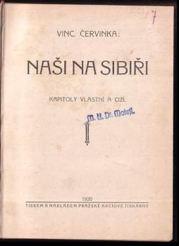 Vincenc Červinka: Naši na Sibiři