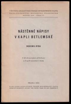 Nástěnné nápisy v kapli Betlémské