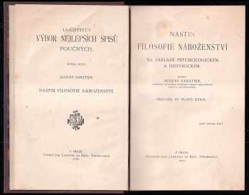 Louis Auguste Sabatier: Nástin filosofie náboženství na základě psychologickém a historickém