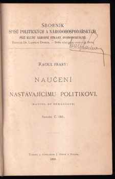 Raoul Frary: Naučení nastávajícímu politikovi