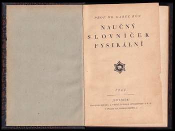 Karel Rón: Naučný slovníček fysikální
