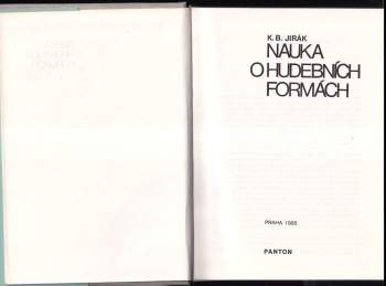 Karel Boleslav Jirák: Nauka o hudebních formách