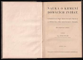 Josef Tesař: Nauka o krmení domácích zvířat