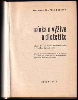 Přemysl Doberský: Nauka o výživě a dietetike