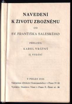 František Saleský: Navedení k životu zbožnému od sv. Františka Saleského
