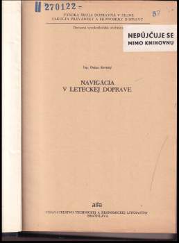 Dušan Kevický: Navigácia v leteckej doprave