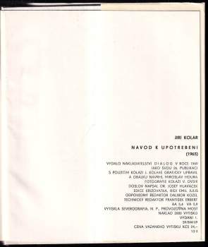 Jiří Kolář: Návod k upotřebení (1965)