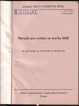 Josef Čermák: Návody pro cvičení ze stavby letišť