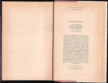 Franz Werfel: Ne vrah, zavražděný je vinen a jiné prózy