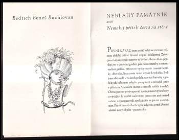 Bedřich Beneš Buchlovan: Neblahý památník, aneb, Nemaluj příteli čerta na stěně