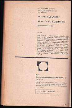 Jiří Sedláček: Nebojte se matematiky