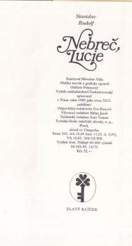 Stanislav Rudolf: Nebreč, Lucie