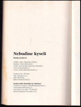 Hana Synková: Nebuďme kyselí, buďme zdraví