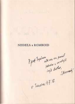Ladislav Novomeský: Nedeľa ; Romboid