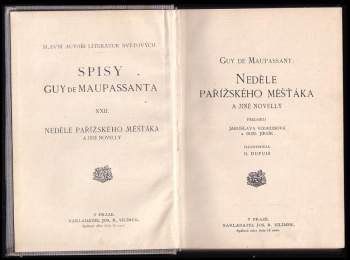 Guy de Maupassant: Neděle pařížského měšťáka a jiné novelly