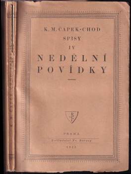 Karel Matěj Čapek Chod: Nedělní povídky