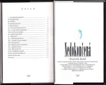 František Kožík: Nedokončená
