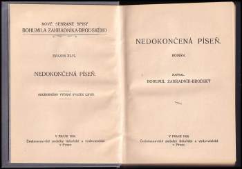 Bohumil Zahradník-Brodský: Nedokončená píseň