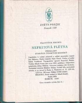 František Hrubín: Nefritová flétna