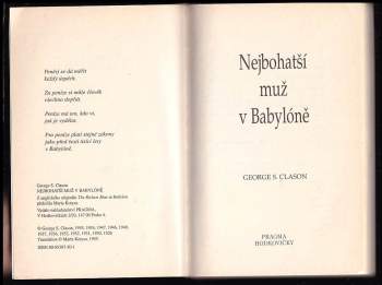 George S Clason: Nejbohatší muž v Babylóně